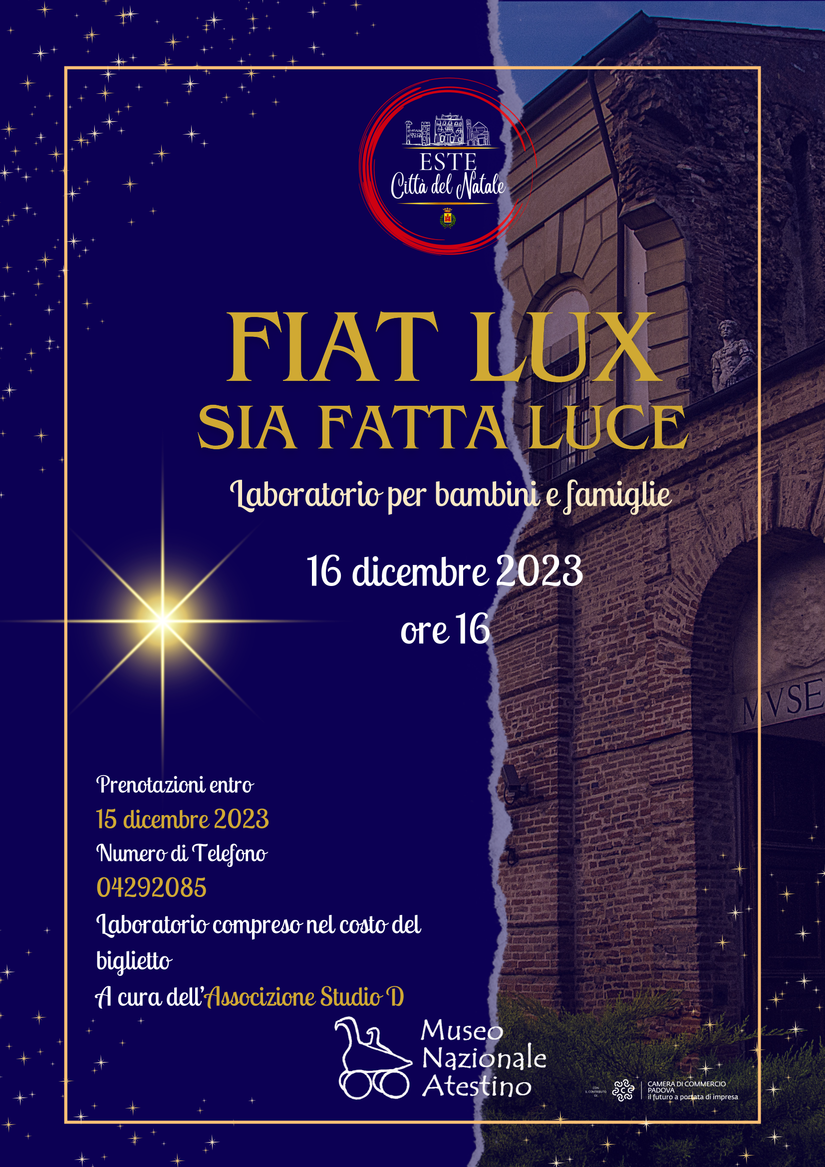 Fiat Lux!| Museo nazionale Atestino | attività didattica, sabato 16 dicembre 2023, ore 16:00